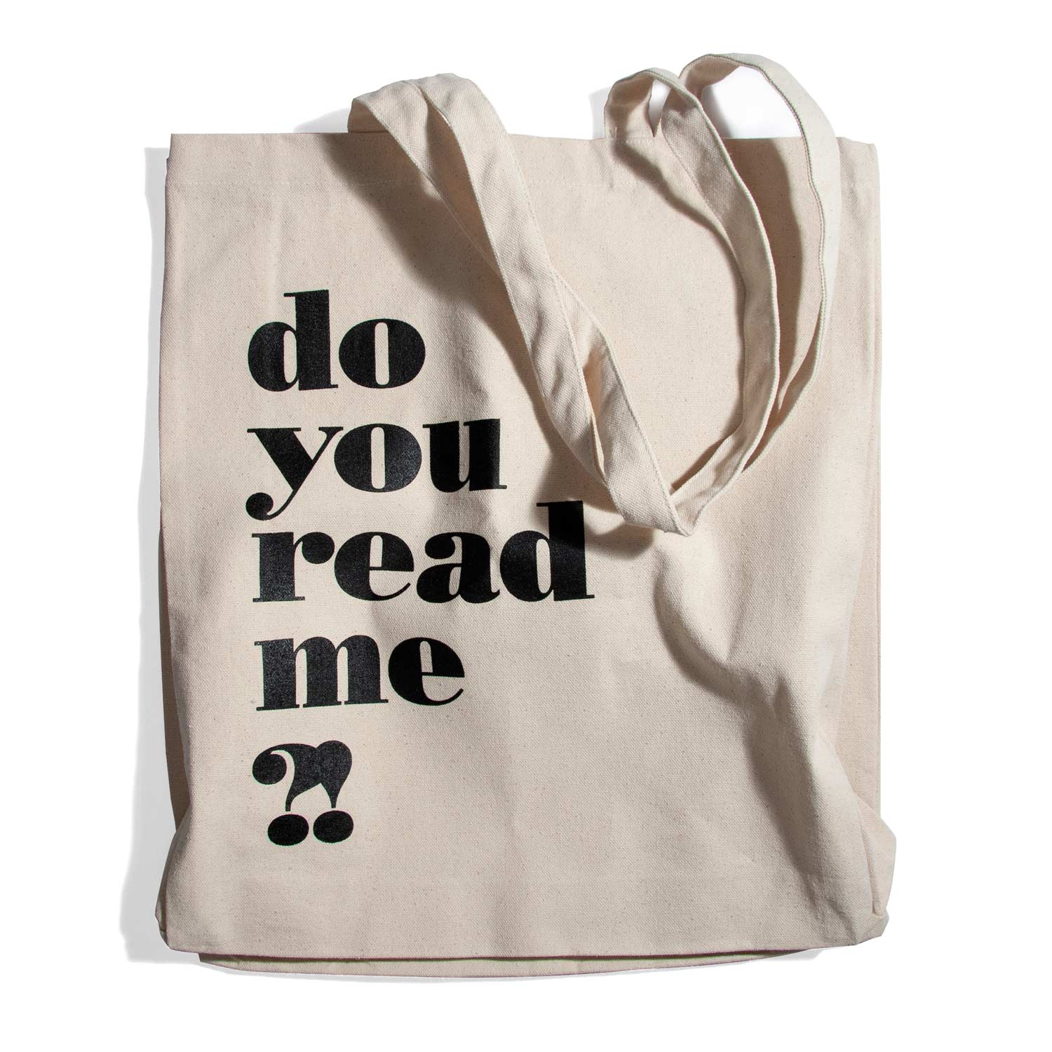 do you read me?! tote bag - natural/black (supersized and strong)