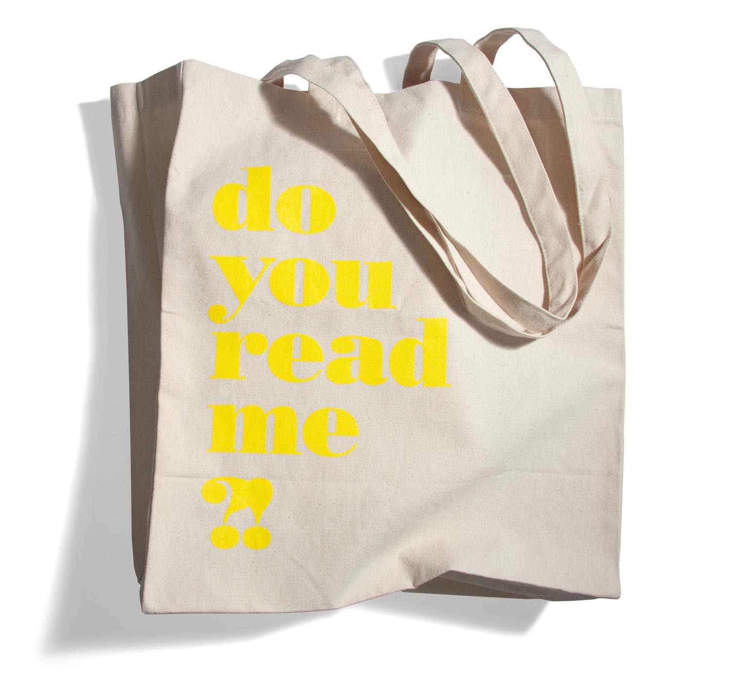 do you read me?! tote bag - natural/yellow (supersized and strong)