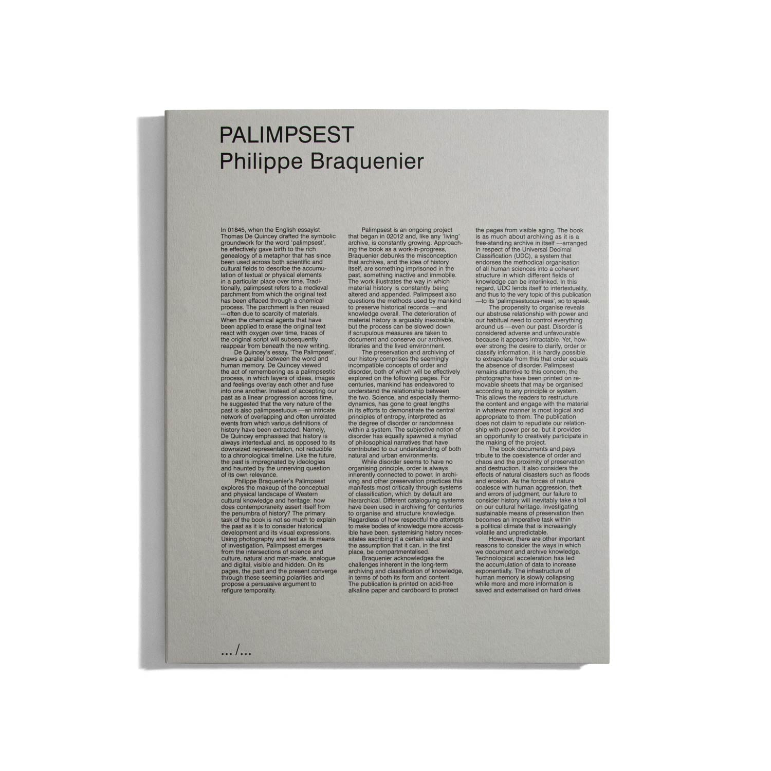 Palimpsest - Philippe Braquenier